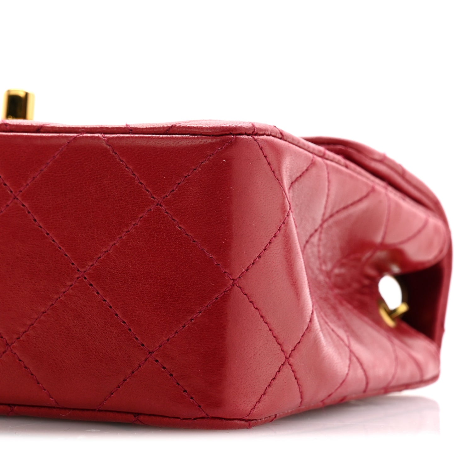 Lambskin Quilted Mini Square Flap Scarlet