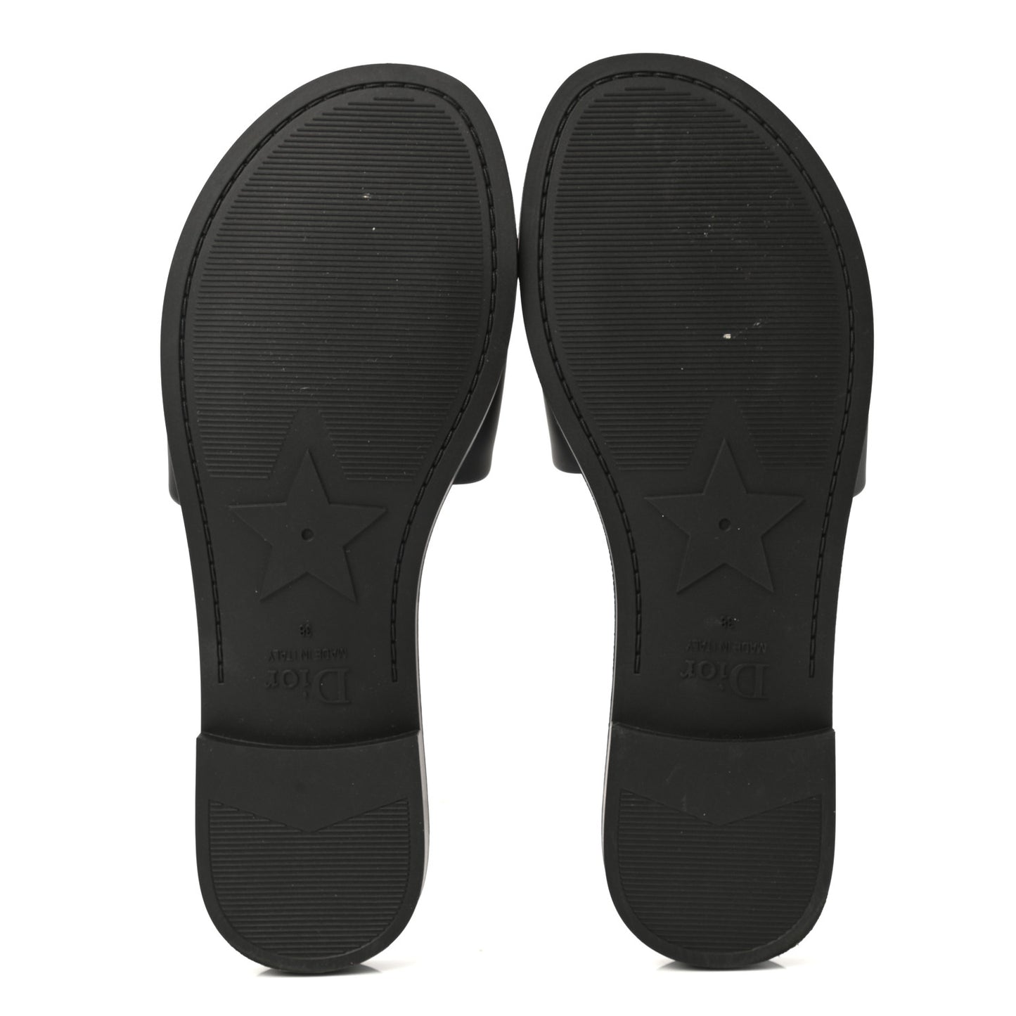 Matte Calfskin Pearl Dio(r)evolution Slide Sandals 38 Black