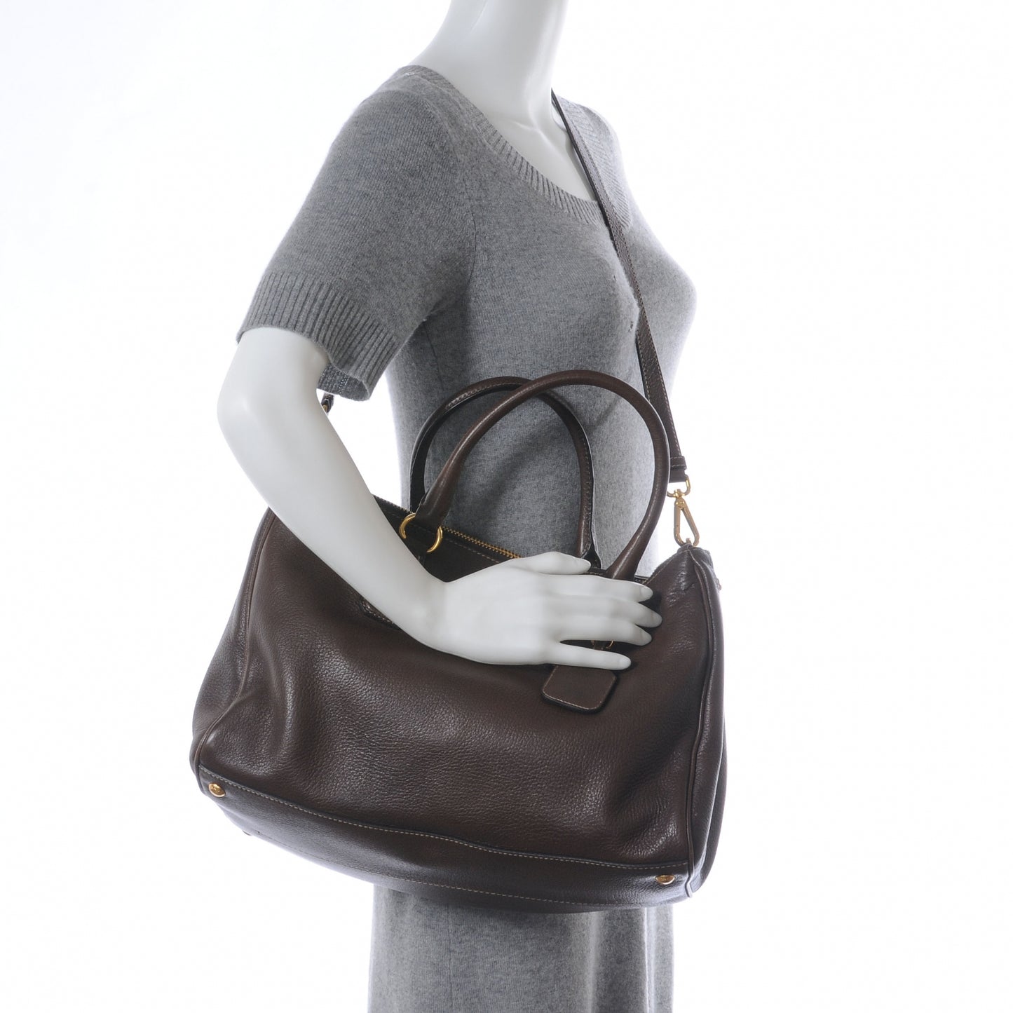 Cervo Deerskin Executive Tote Bruciato