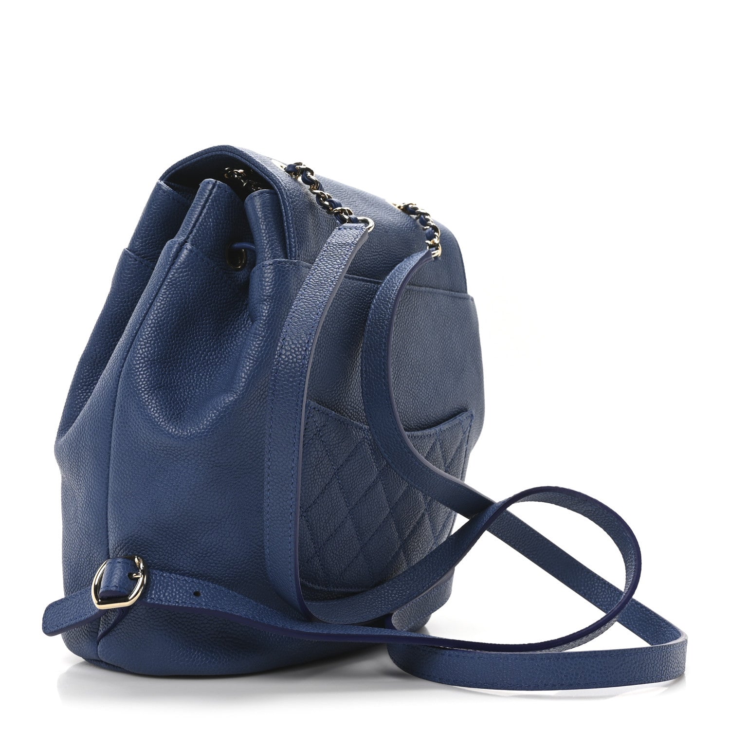 Chanel Caviar Quilted Backpack Blue 3 of 9