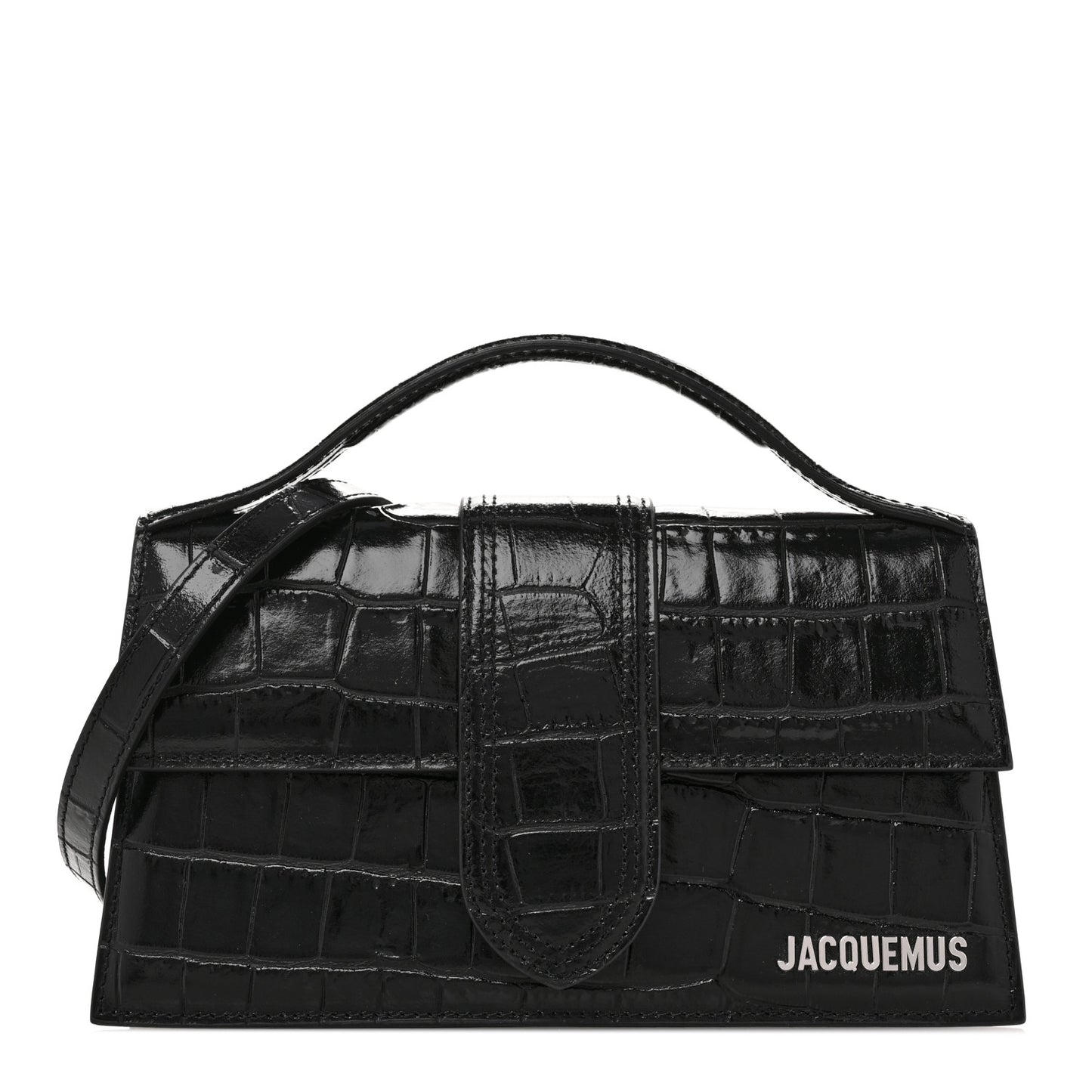 Calfskin Crocodile Embossed Le Grand Bambino Black