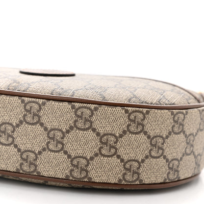 Gucci GG Supreme Monogram Azalea Calfskin Mini Retro Interlocking G Half Moon Bag Beige Ebony Brown Sugar 10 of 11