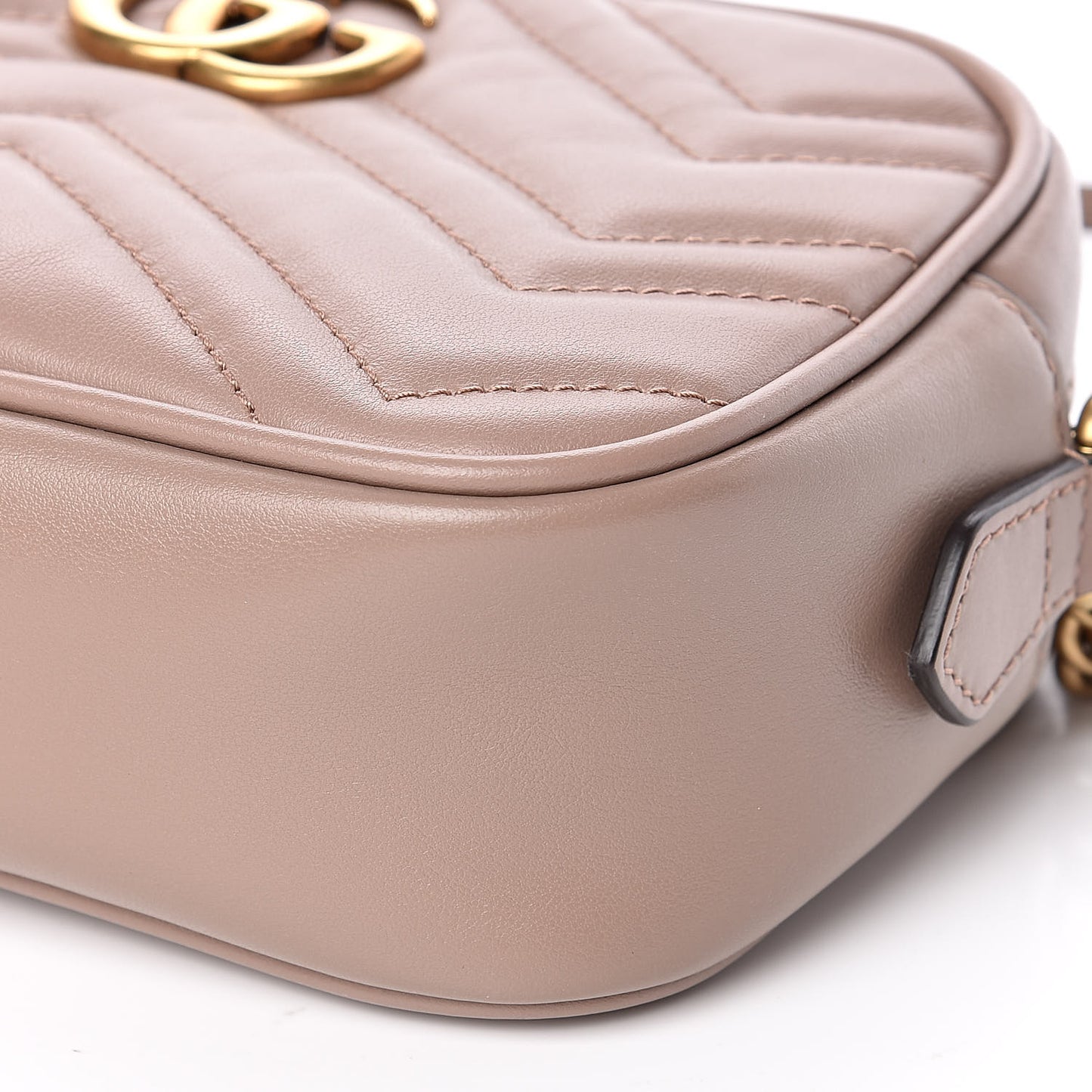 Calfskin Matelasse Mini GG Marmont Chain Shoulder Bag Porcelain Rose