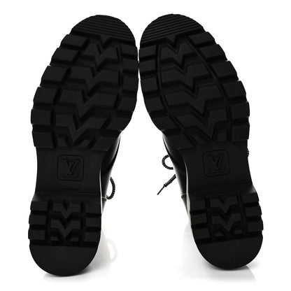 Louis Vuitton Calfskin Monogram Territory Flat Ranger Boots 39.5 Black 6 of 10