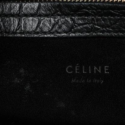 Celine Crocodile Embossed Calfskin Medium Phantom Luggage Black 6 of 10