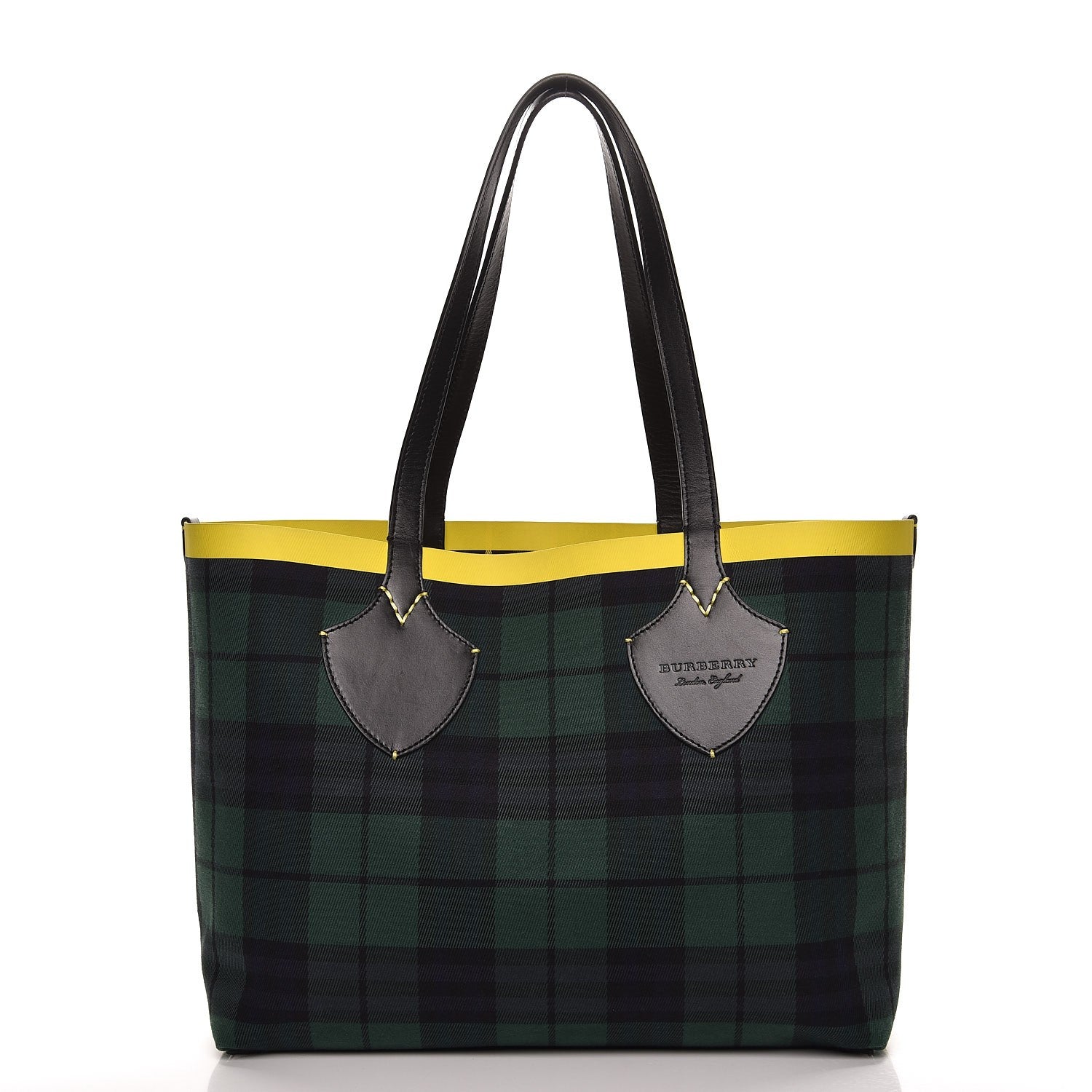 Burberry Vintage Check Medium The Giant Reversible Tote Racing Green Cobalt Blue 3 of 12