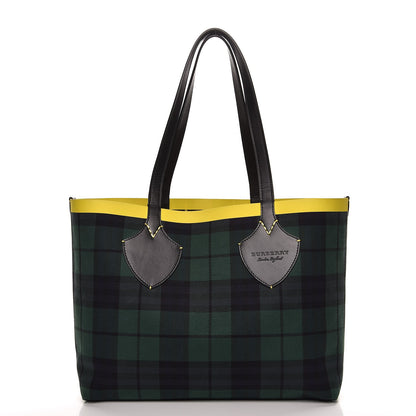 Burberry Vintage Check Medium The Giant Reversible Tote Racing Green Cobalt Blue 3 of 12