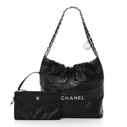 Chanel Shiny Calfskin Quilted Small Chanel 22 Black 3 of 13