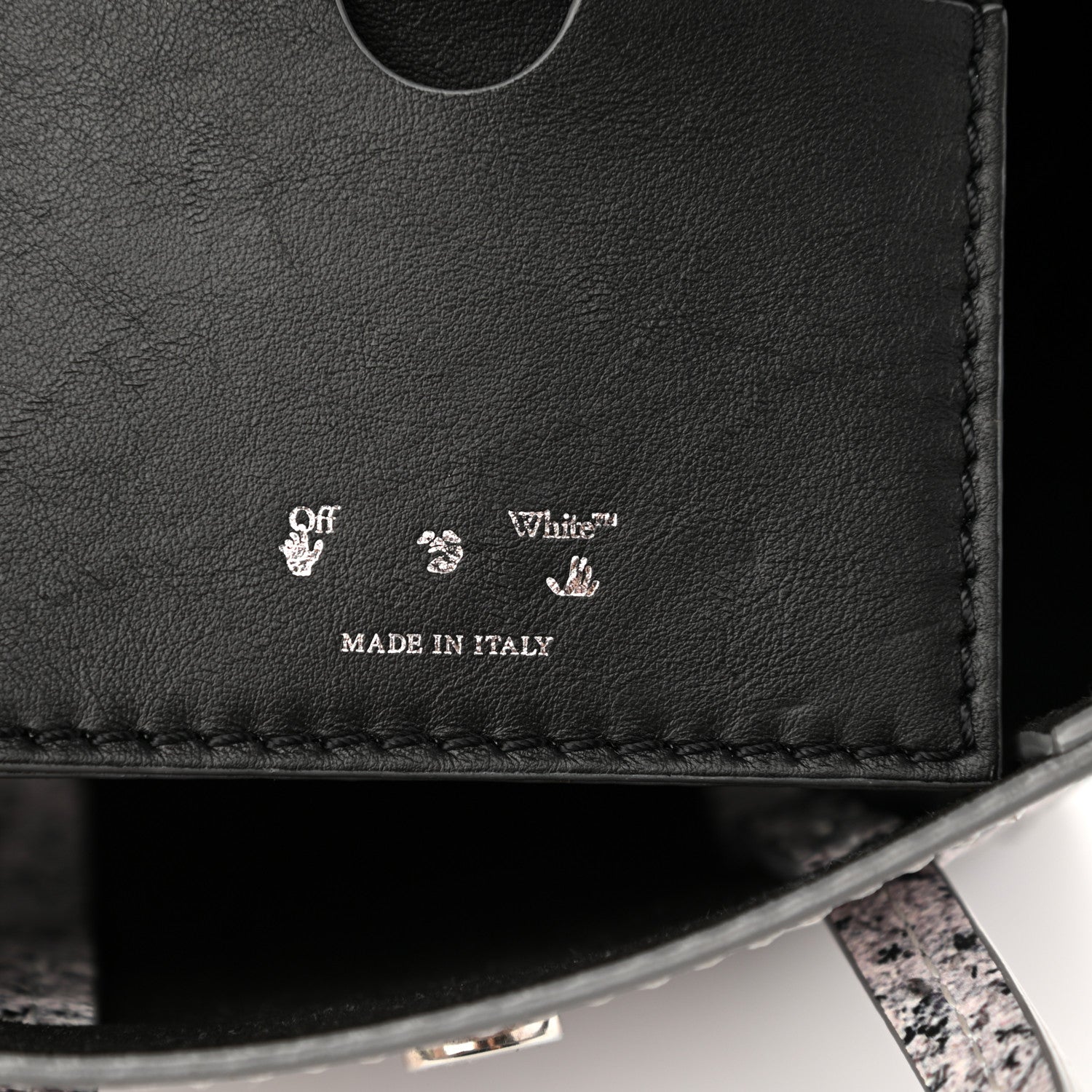 Off-White OFF WHITE Calfskin Marble Printed Burrow 16 Tote Grey 6 of 9