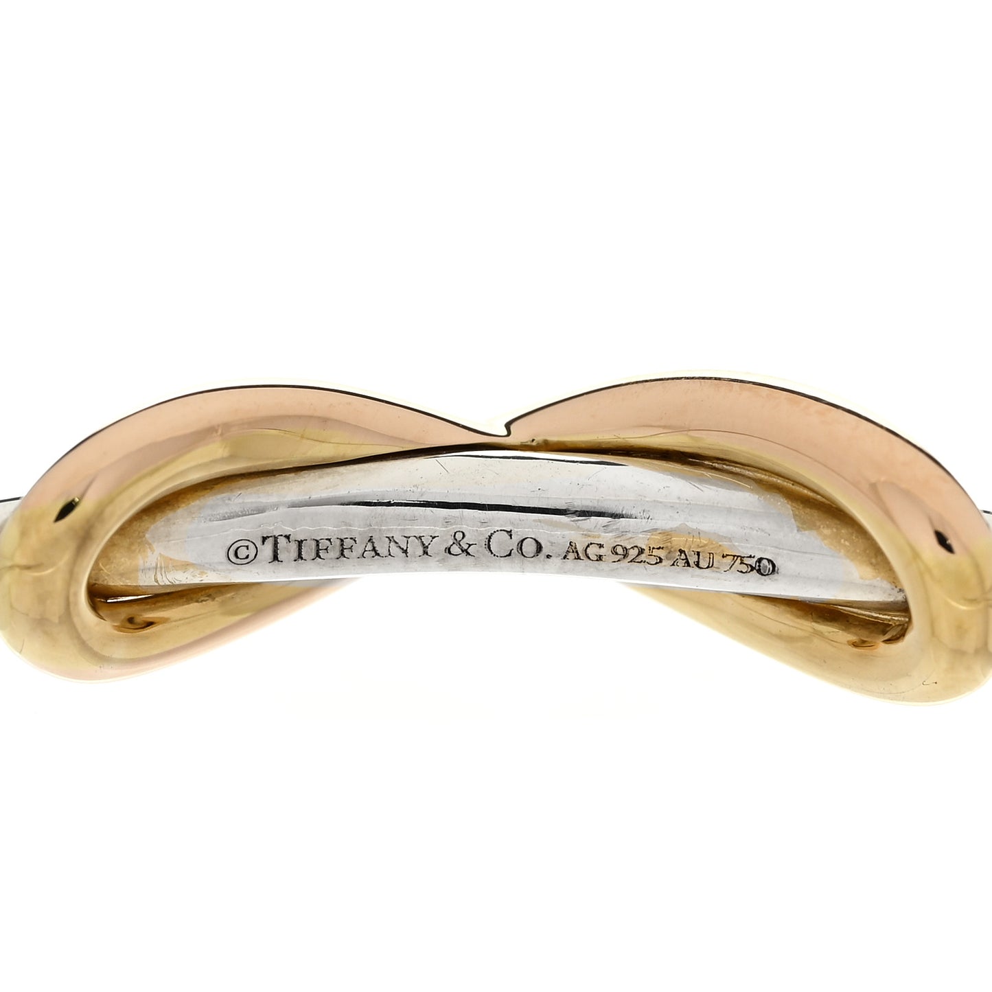 Sterling Silver 18K Rose Gold Infinity Cuff Bracelet