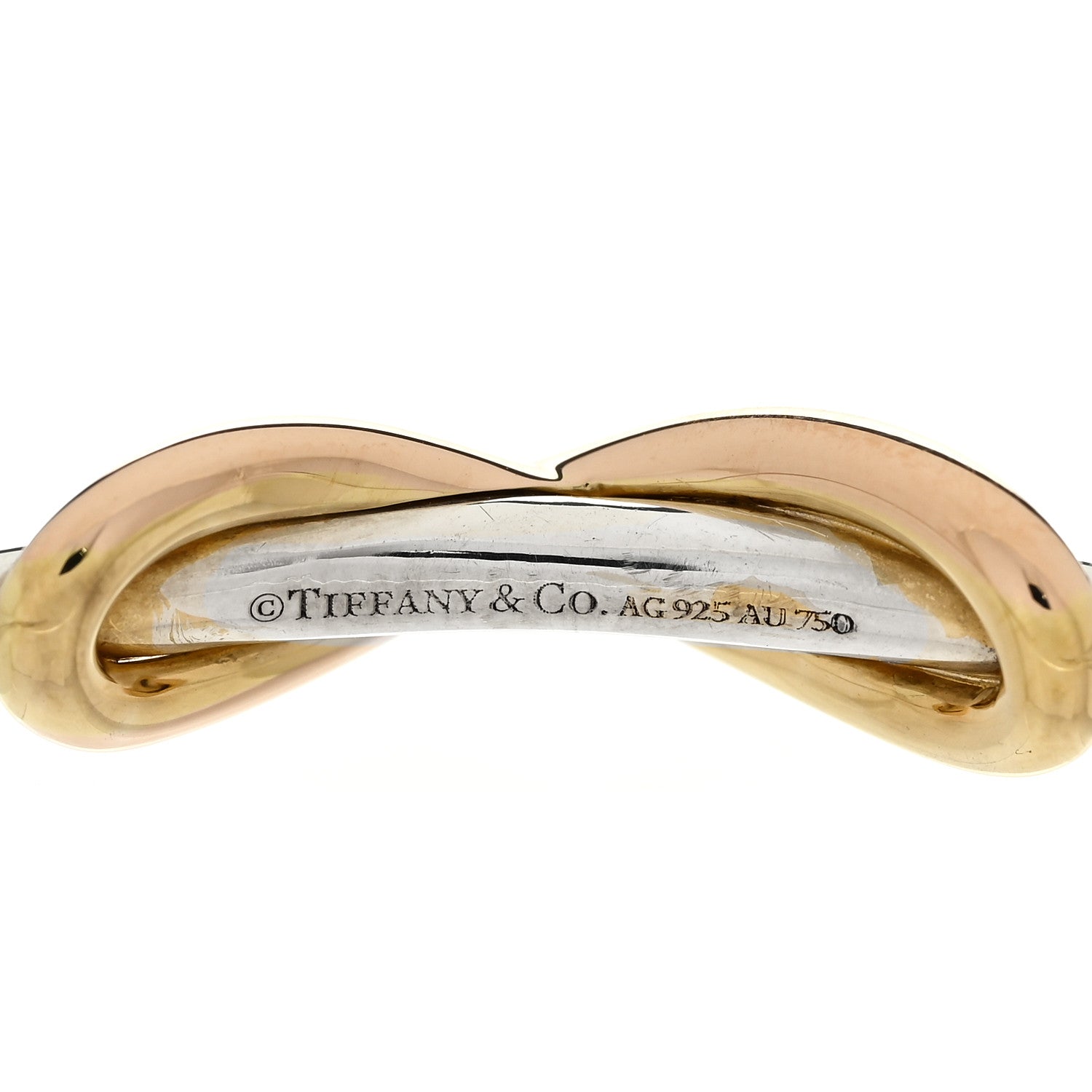 Tiffany Sterling Silver 18K Rose Gold Infinity Cuff Bracelet 3 of 4