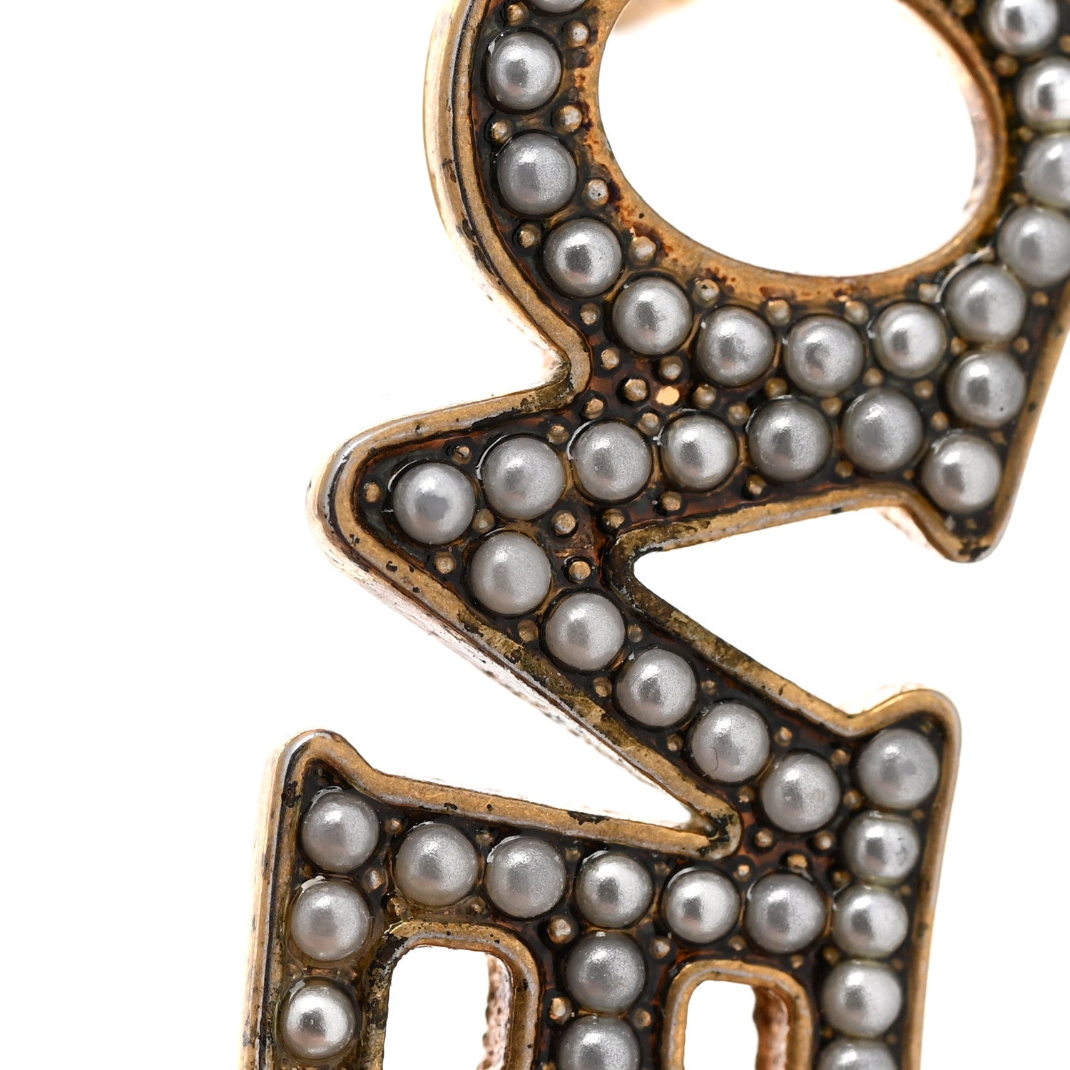 Gucci Metal Pearl Loved Ear Cuff Earring Aged Gold Aged Gold 9 of 9