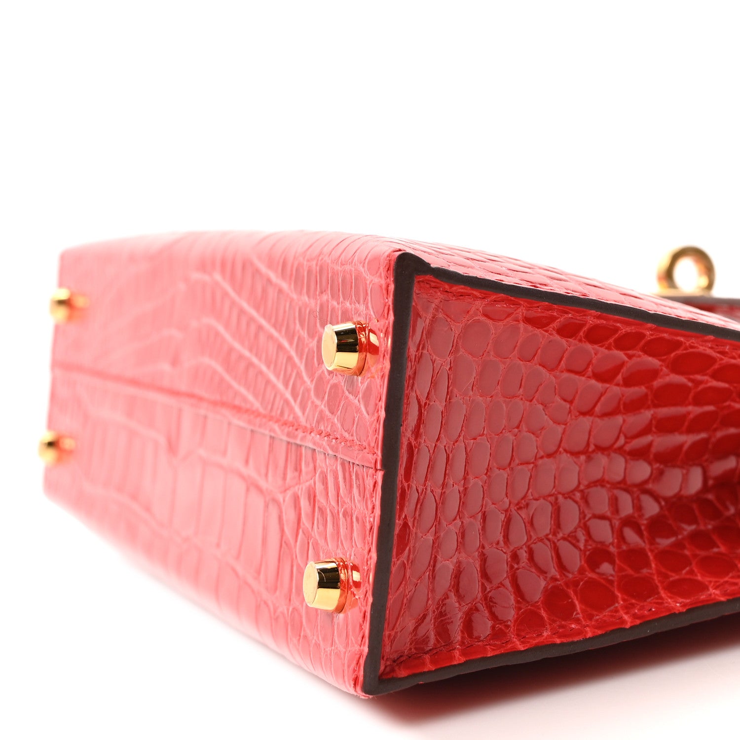 Hermes Shiny Alligator Horseshoe Mini Kelly Sellier 20 Rouge de Coeur Rose Mexico 9 of 10