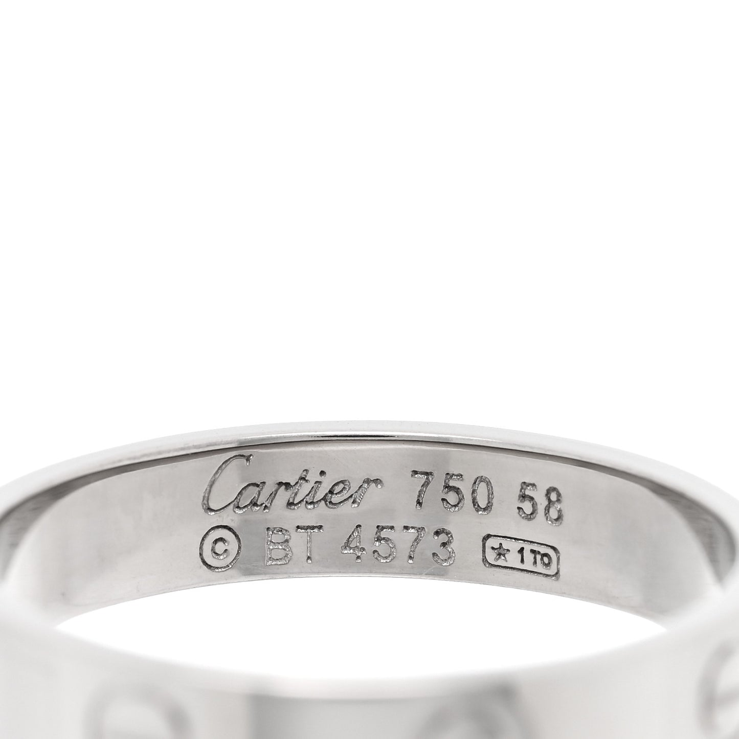 18K White Gold 3.5mm LOVE Wedding Band Ring 58 8.25