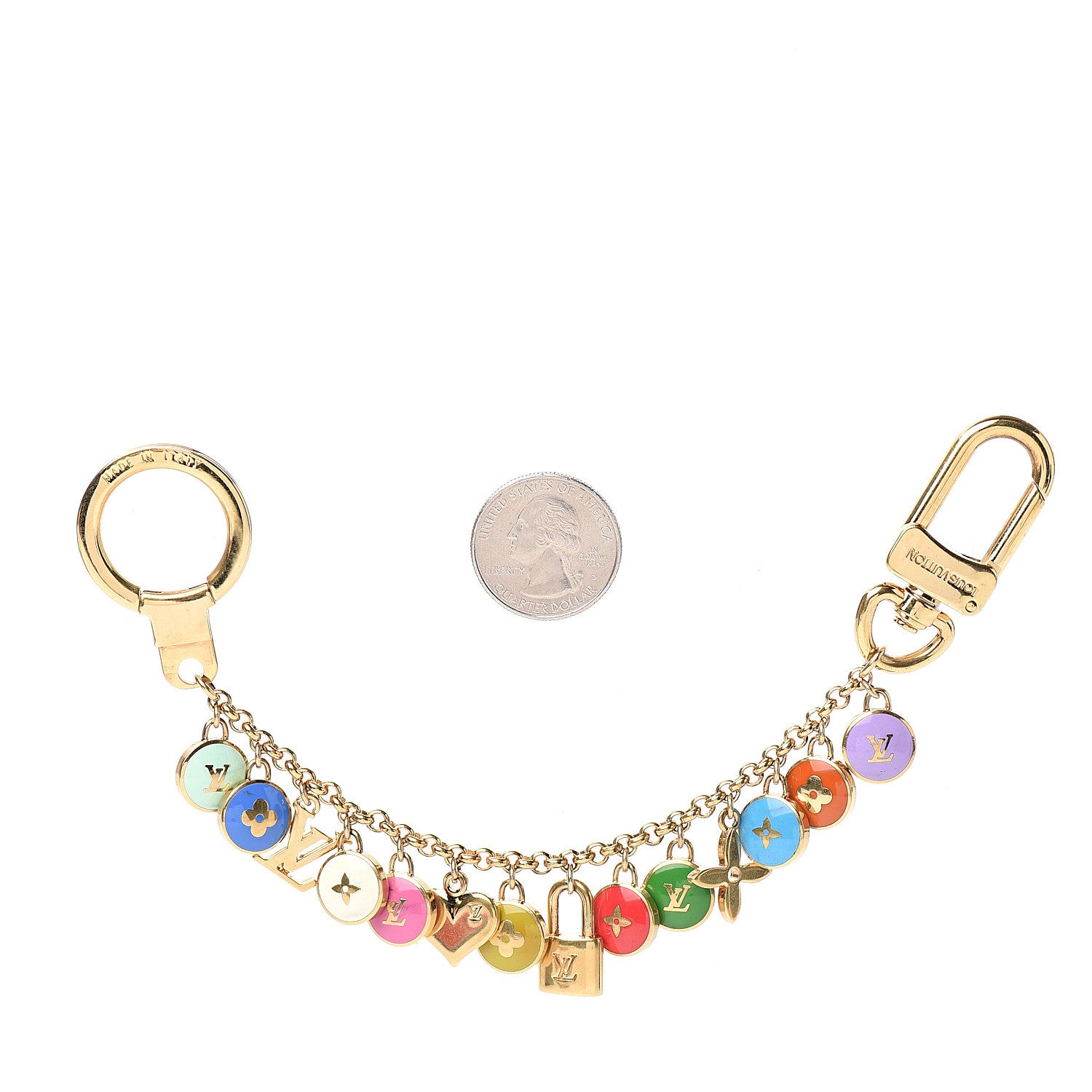 Louis Vuitton Metal Enamel Pastilles Key Chain Bag Charm Multicolor 2 of 3