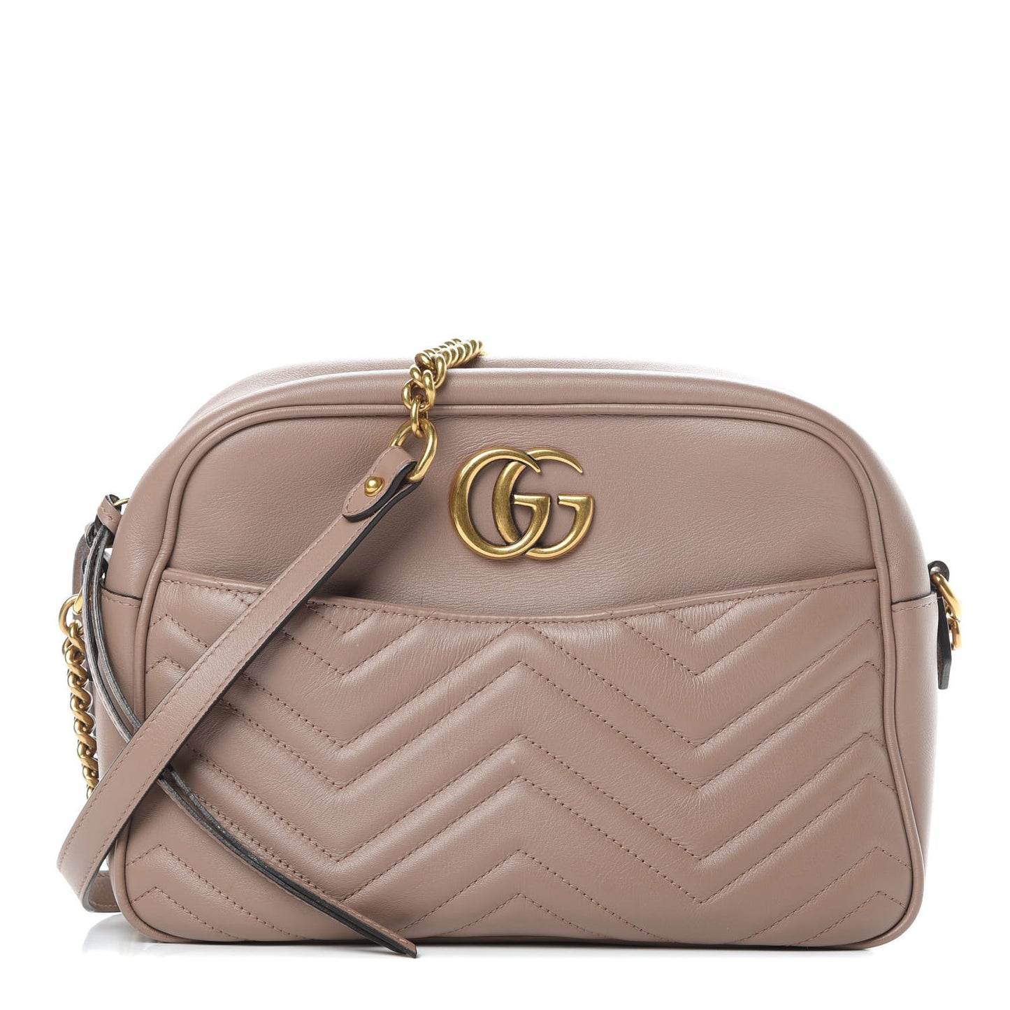 Calfskin Matelasse Medium GG Marmont Chain Shoulder Bag Porcelain Rose