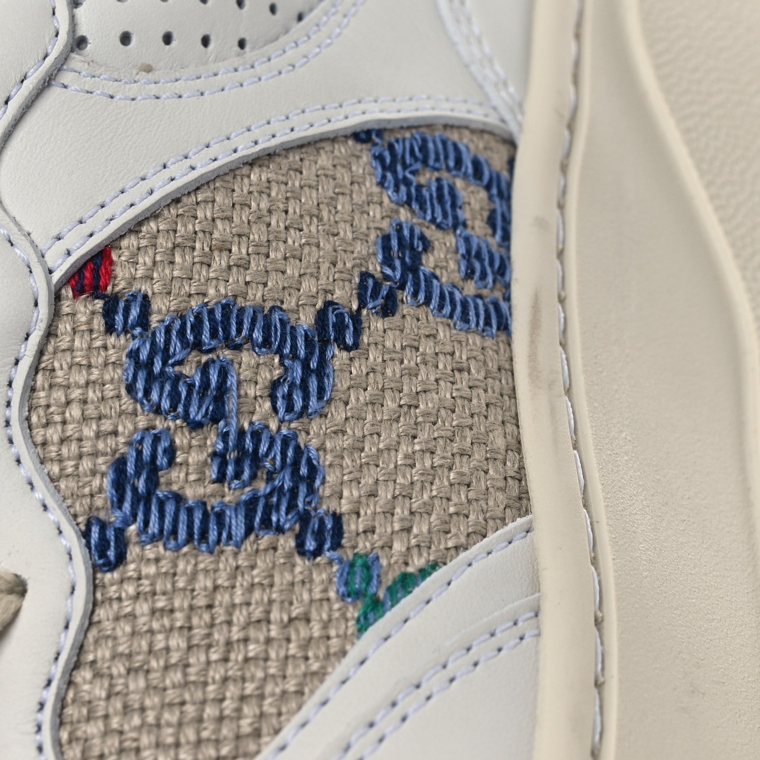Gucci Dali Soft Calfskin GG Tennis Embossed Perforated Womens Platform 55mm Sneakers 38.5 White Multicolor 11 of 12