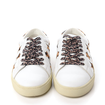 Saint Laurent Calfskin Pony Hair Star Court Sneakers 40 White 2 of 9