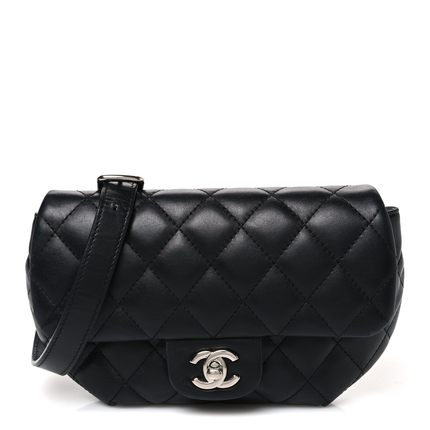 Chanel Calfskin Quilted CC Uniform Flap Belt Bag Black 1 of 10