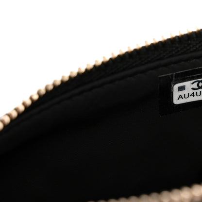 Chanel Velvet Effect Nylon Shiny Crumpled Calfskin Mini Quilted Chanel 25 Clutch With Chain Black 8 of 11
