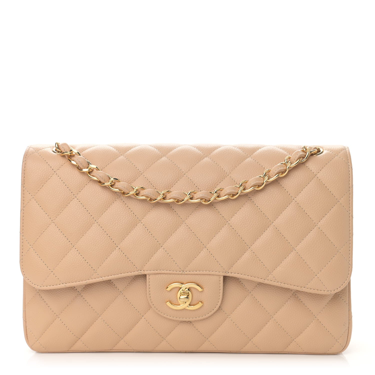 Chanel Caviar Quilted Jumbo Double Flap Beige Clair 1 of 12