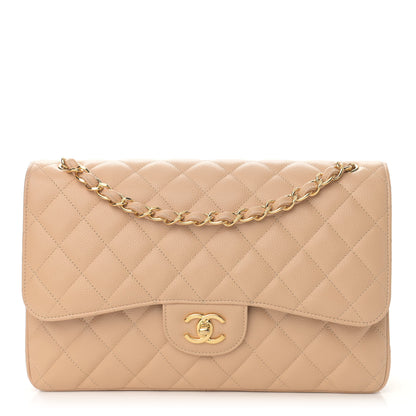 Chanel Caviar Quilted Jumbo Double Flap Beige Clair 1 of 12
