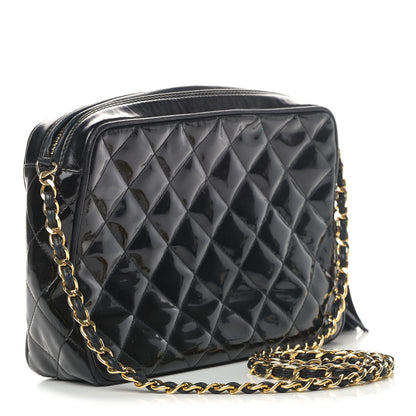 Chanel Patent Quilted Tassel Camera Case Black 2 of 6