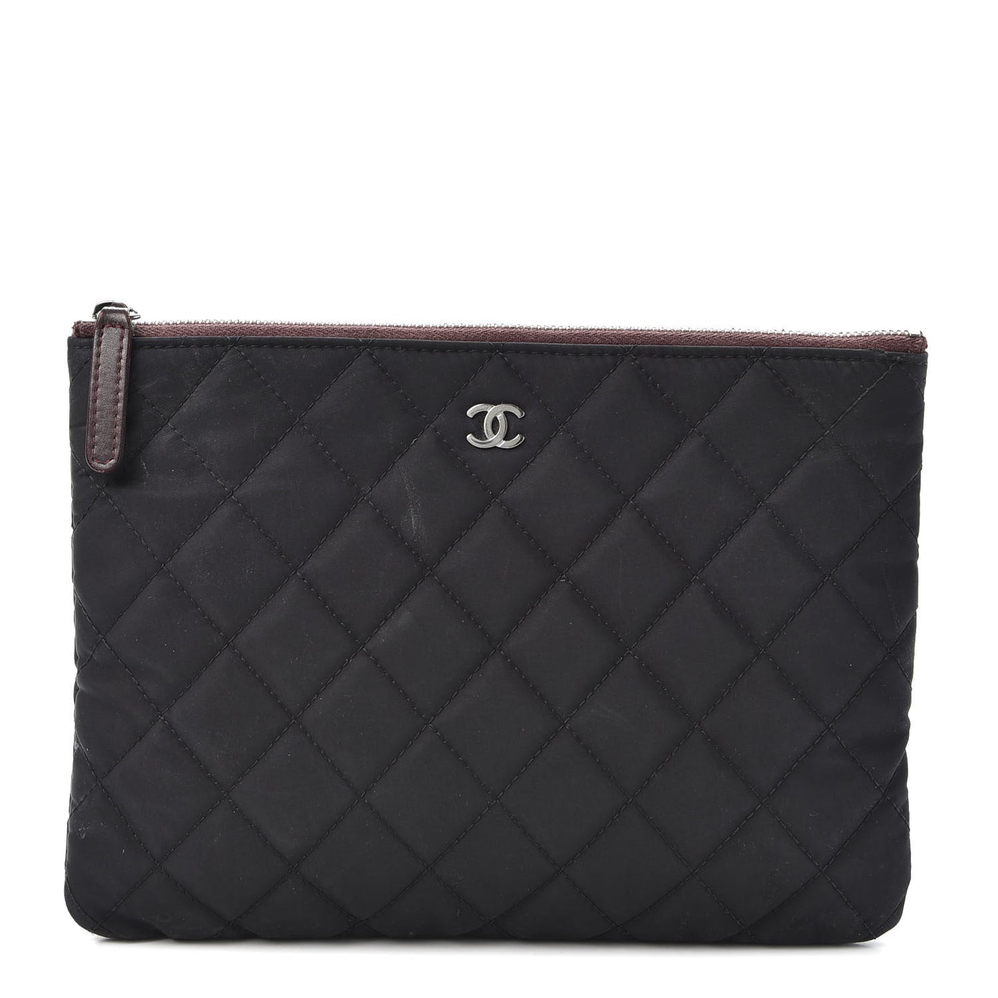 Nylon Quilted Medium Cosmetic Case Black