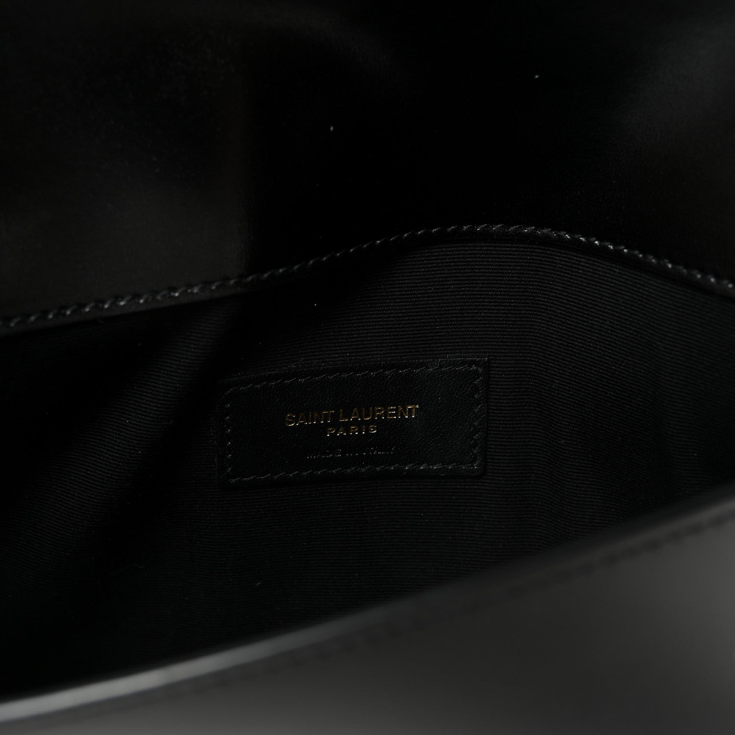 Saint Laurent Smooth Shiny Calfskin Monogram Uptown Pouch Black 6 of 7