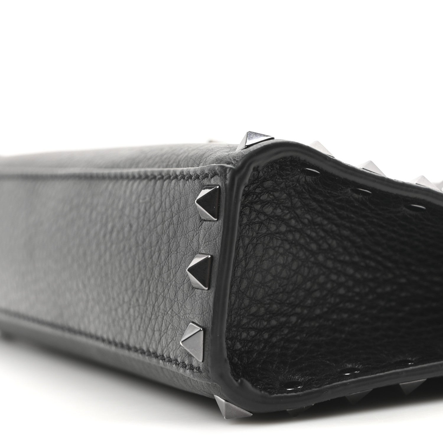 Valentino Garavani Pebbled Calfskin Monochrome Medium Rockstud Flip Lock Crossbody Bag Black 9 of 9