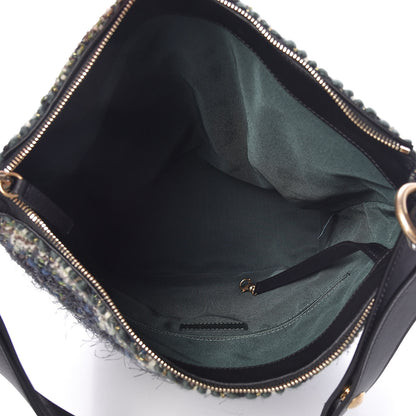 Chanel Tweed Aged Calfskin Quilted Casual Style Hobo Black 5 of 11
