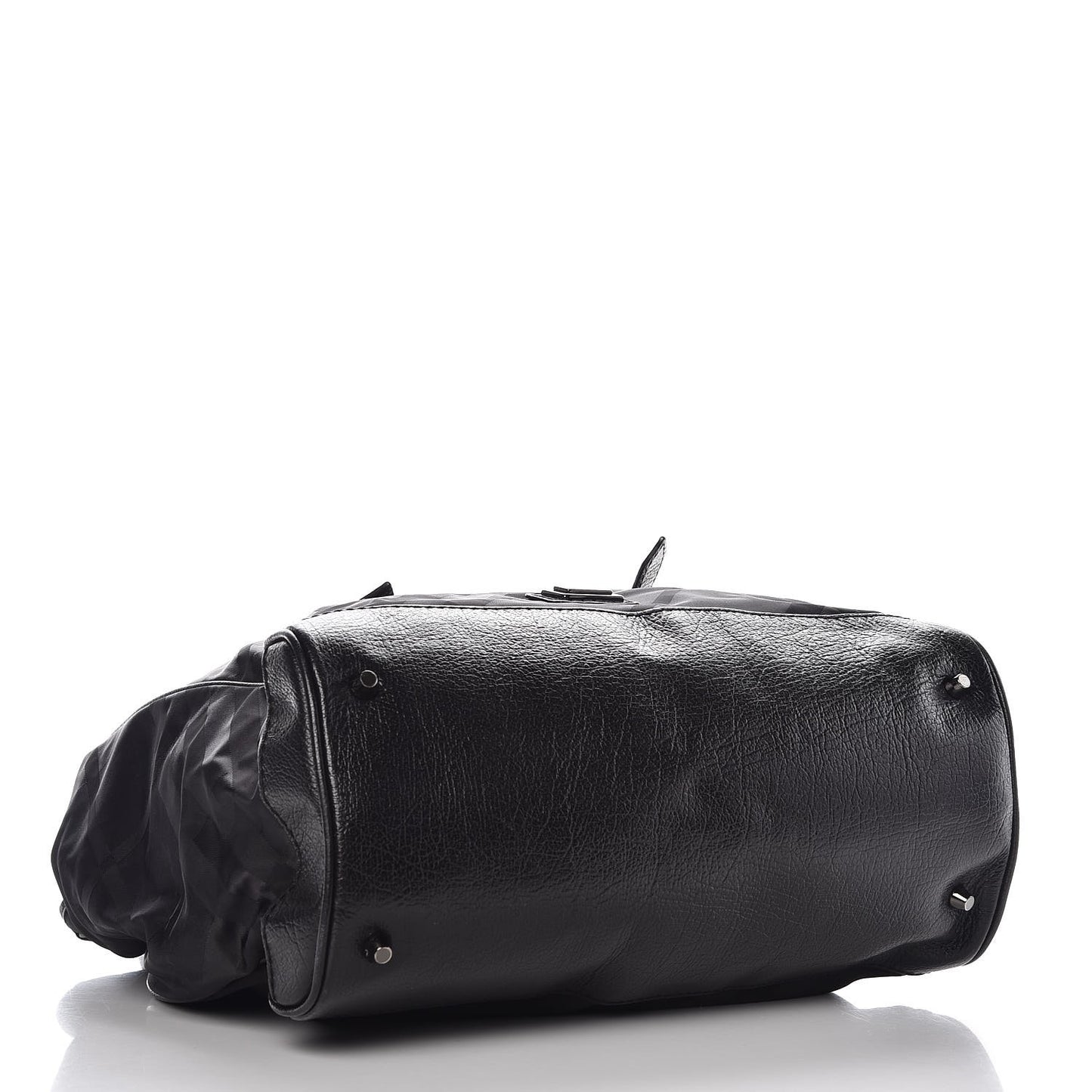 Nylon Tonal Check Tote Black