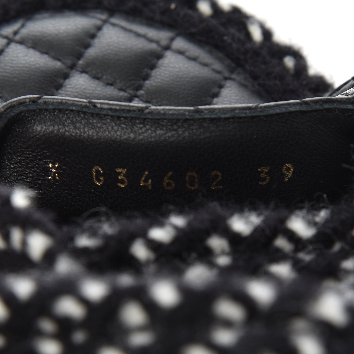 Chanel Cord Lambskin Quilted Logo Sandals 39 Black White 8 of 9