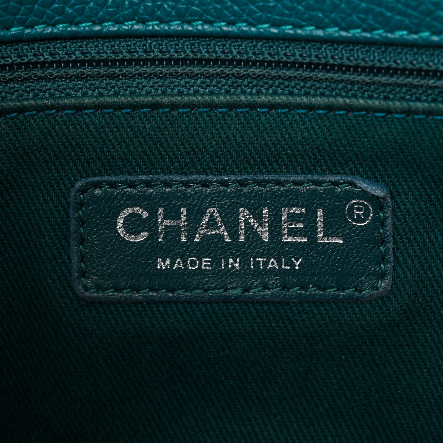 Chanel Grained Calfskin Stitched Small Messenger Flap Bag Teal 6 of 11