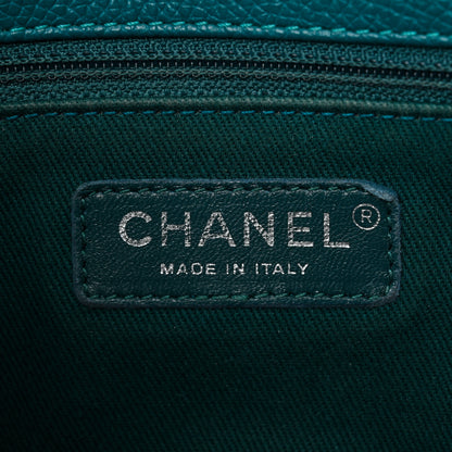 Chanel Grained Calfskin Stitched Small Messenger Flap Bag Teal 6 of 11