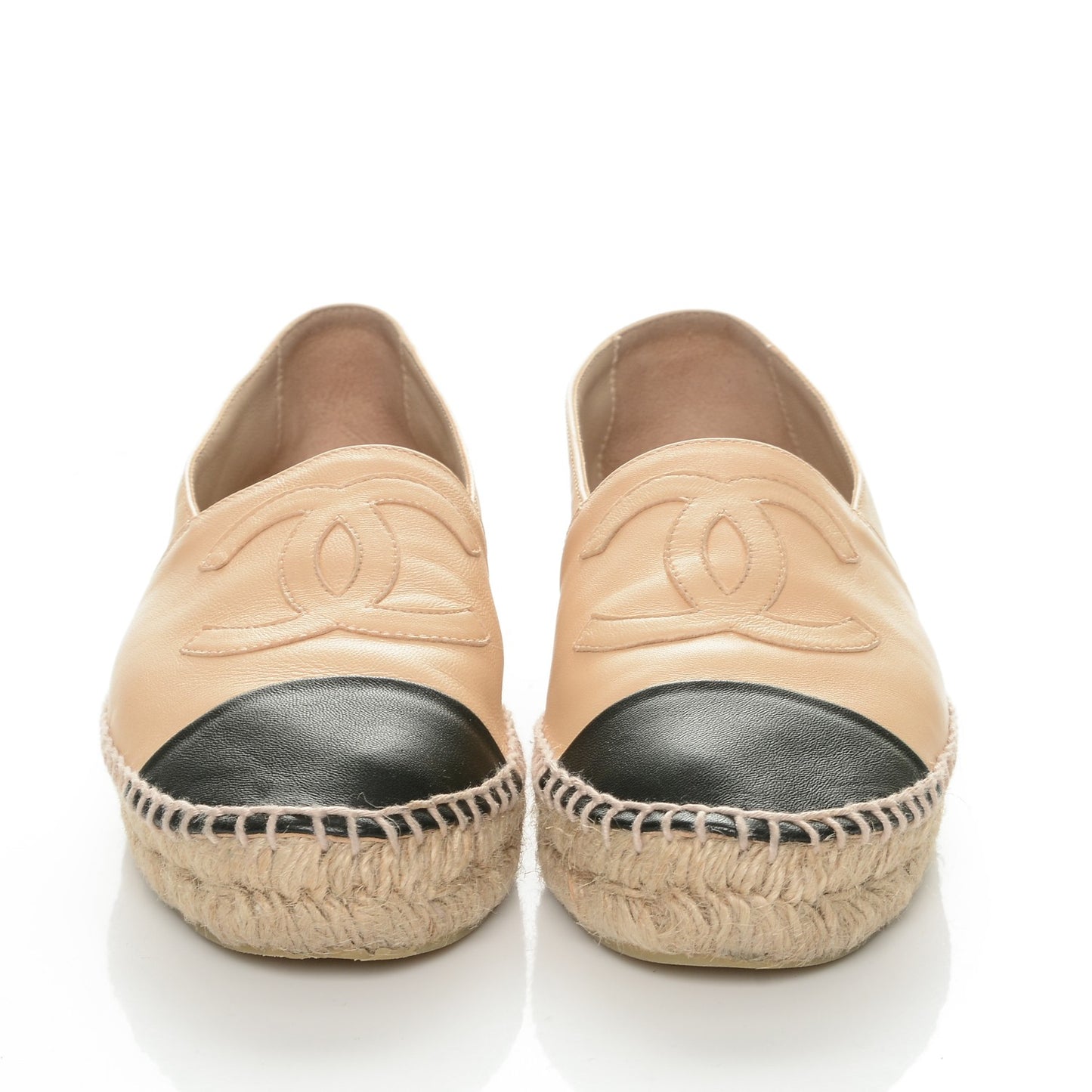 Lambskin CC Espadrilles 35 Beige Black