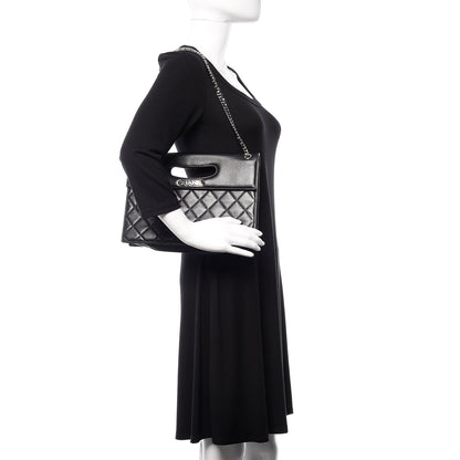 Chanel Lambskin Top Handle Logo Flap Black 2 of 13