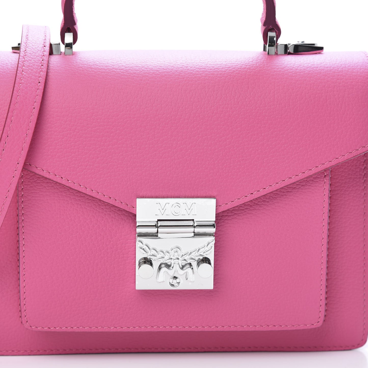 Grained Calfskin Small Patricia Satchel Sugar Pink