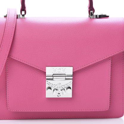 MCM Grained Calfskin Small Patricia Satchel Sugar Pink 8 of 10