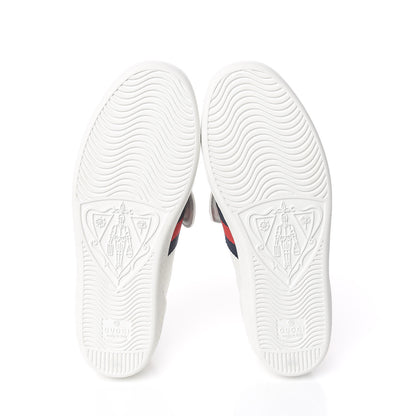 Gucci Calfskin Ayers Web Blind for Love Embroidered Womens Ace Sneakers 36.5 White 5 of 10