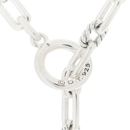 David Yurman Sterling Silver Diamond Wellesley Link Toggle Necklace 5 of 5