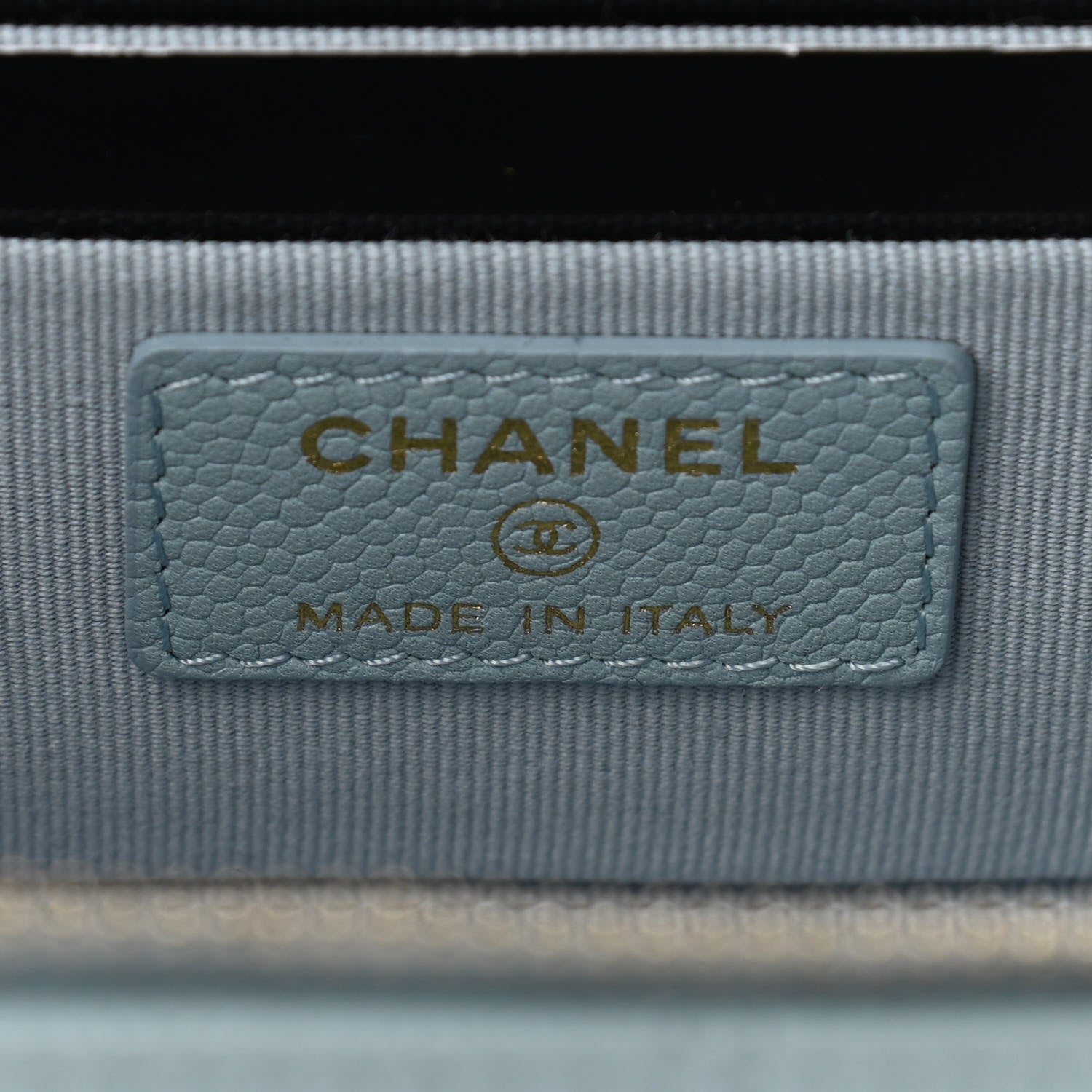 Chanel Caviar Quilted Small Tiny CC Vanity Case With Chain Light Blue 7 of 12
