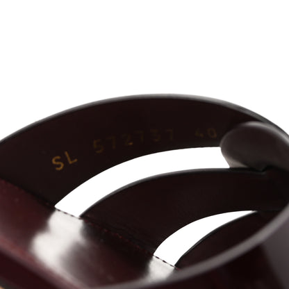 Saint Laurent Patent Tribute 05 Slide Sandals 40 Burgundy 9 of 9