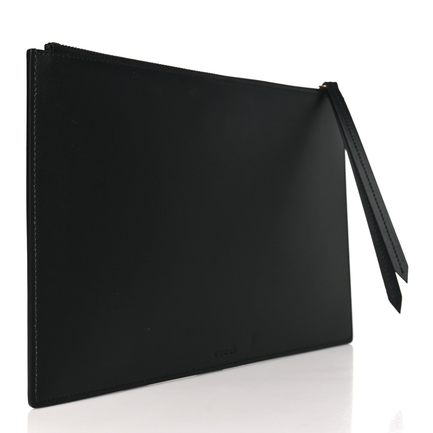 Gucci Calfskin GucciGhost Life is Gucci Zip Pouch Black 3 of 7