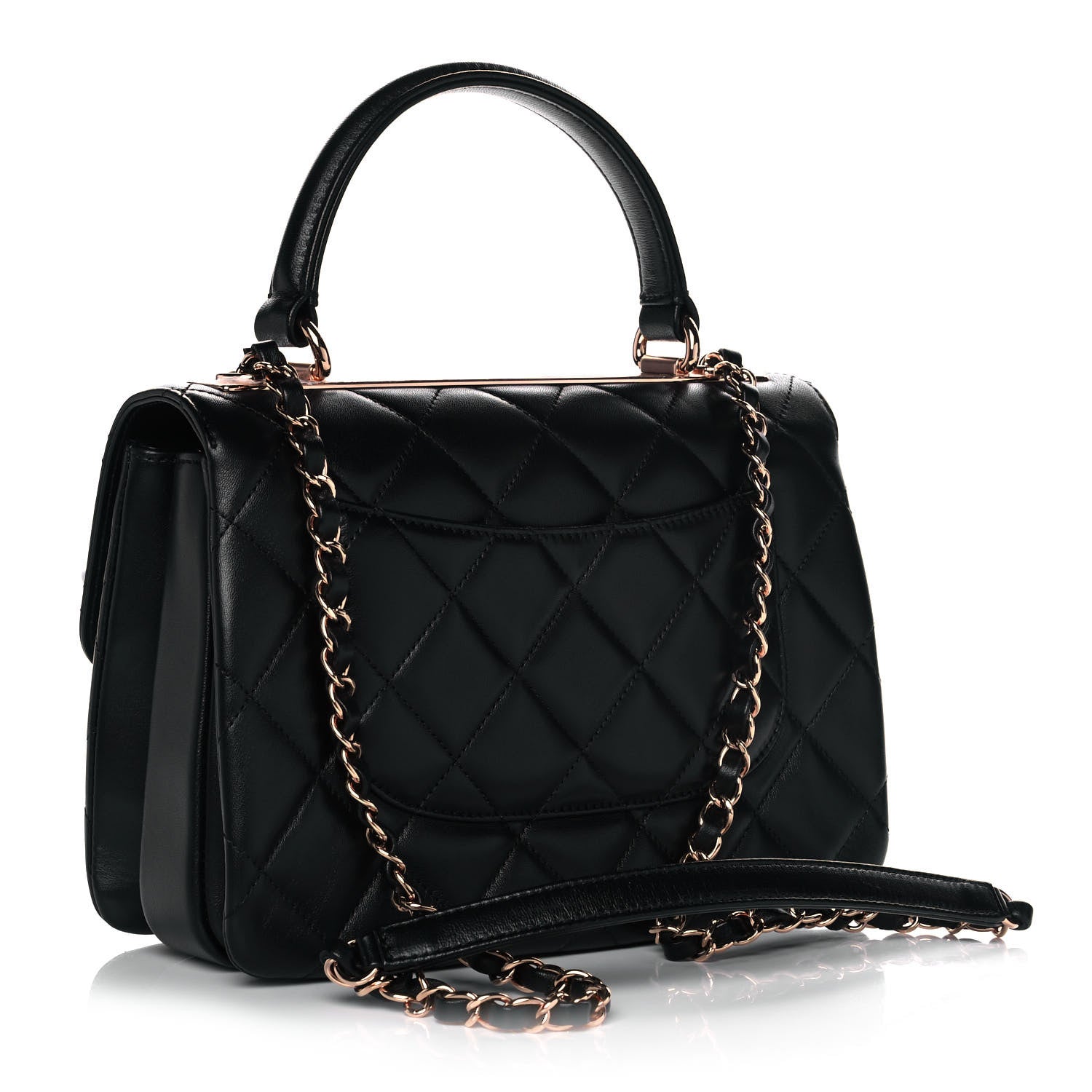 Chanel Lambskin Quilted Small Trendy CC Dual Handle Flap Bag Black 3 of 12