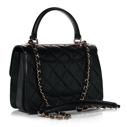Chanel Lambskin Quilted Small Trendy CC Dual Handle Flap Bag Black 3 of 12