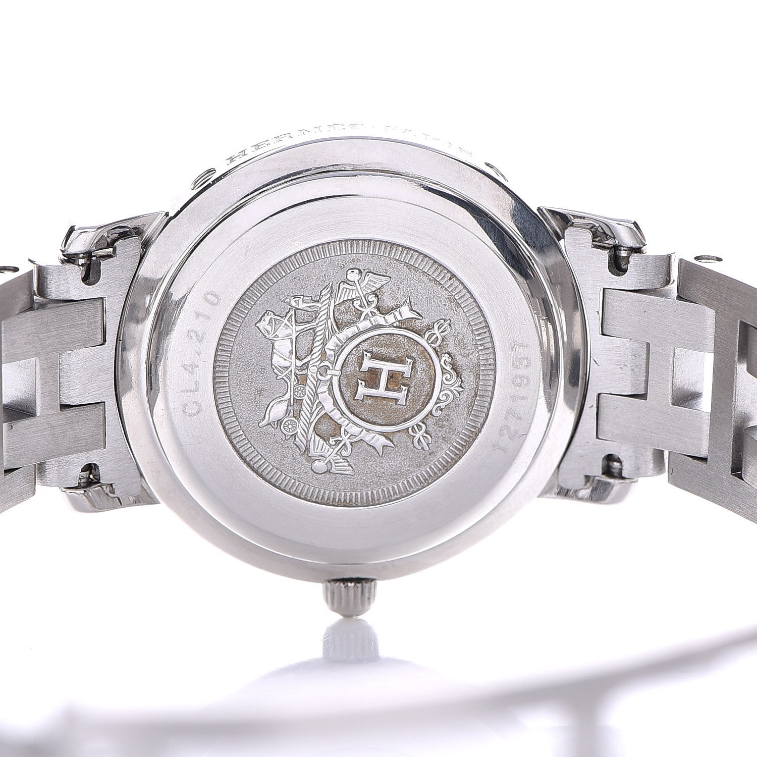 Hermes Stainless Steel 24mm Clipper Quartz Watch Gray 5 of 8