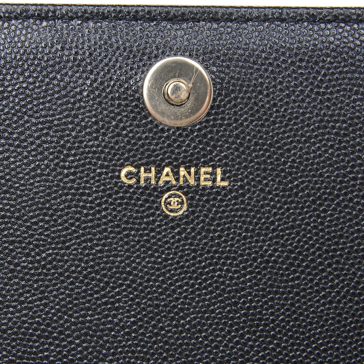 Caviar Quilted Square Wallet On Chain WOC Black