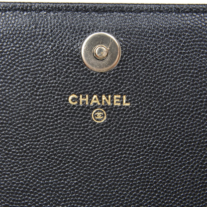 Chanel Caviar Quilted Square Wallet On Chain WOC Black 6 of 8