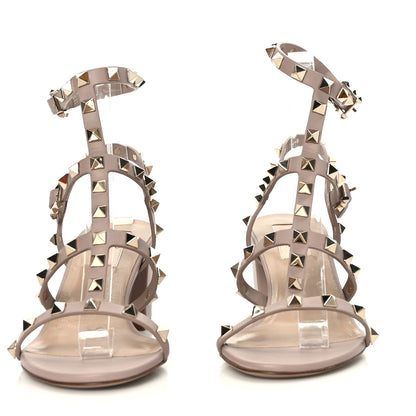 Valentino Garavani Calfskin Rockstud 60mm City Sandals 36.5 Poudre 2 of 7